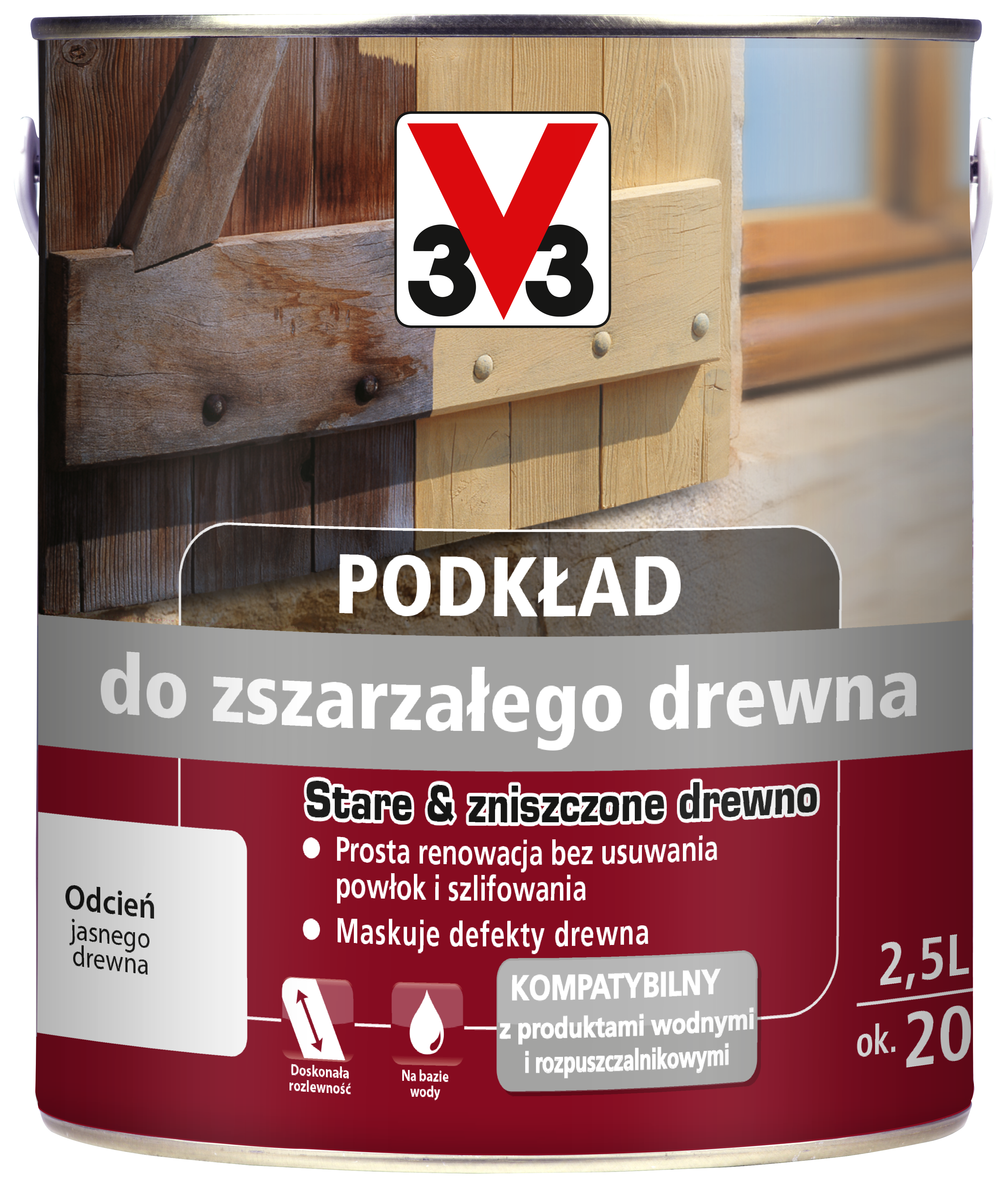 Podkład do zszarzałego drewna